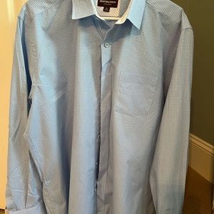 Johnston & Murphy Men’s dress shirt blue and white circle pattern size XL